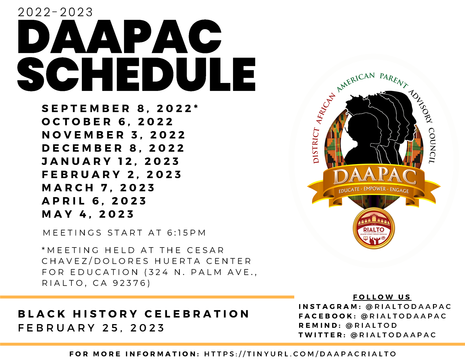 DAAPAC Schedule Podcaster 2022-2023